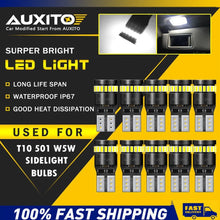 Load image into Gallery viewer, 10x T10 LED Car Side Wedge Parker Light Bulbs 6500K Bright White 168/194/2825