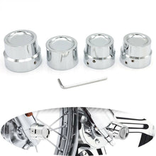 Load image into Gallery viewer, Chrome front rear axle nut cover cap for Harley Softail Dyna V Rod VRSCA