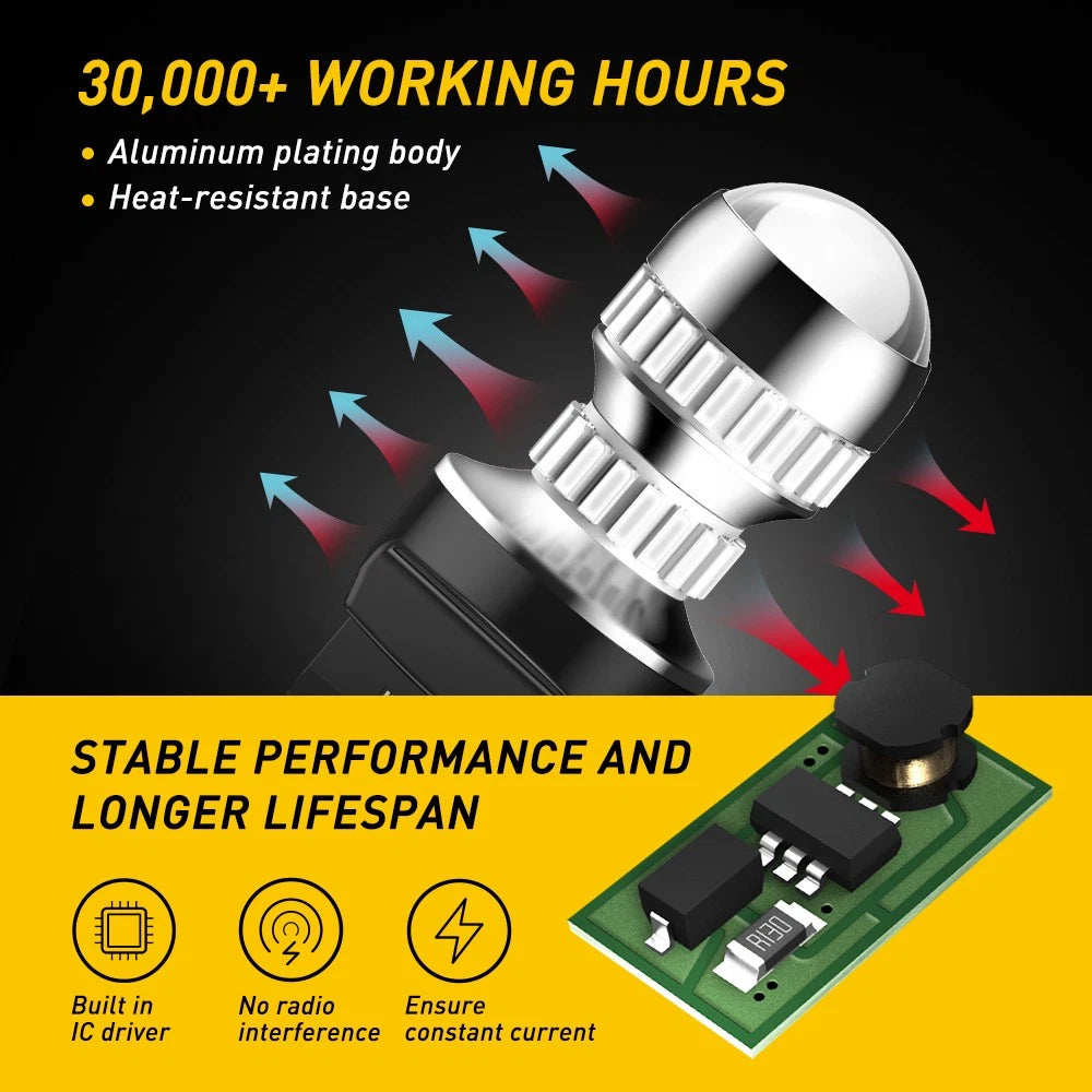 AUXITO 2X T20 7443 7440 LED WHITE RED AMBER BRAKE STOP TAIL LIGHT BULBS GLOBE AU