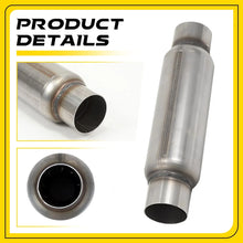 Load image into Gallery viewer, 3 inch Exhaust Hotdog Pipe Muffler Silencer Resonator Stainless Steel 12" Long