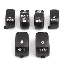 Load image into Gallery viewer, 6X Black Hand Control Switch Housing Button Covers Caps Kit For Harley XL 96-13