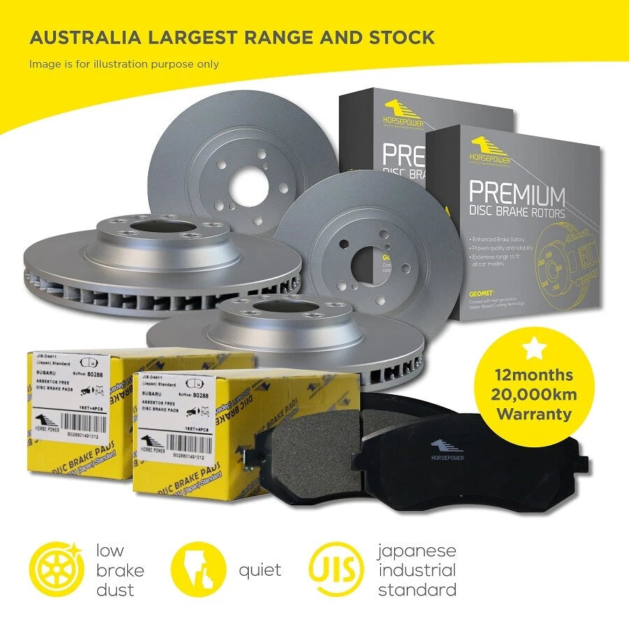 Full front and rear brake pads and disc rotors kit for Ford Falcon AU1 1998-2000