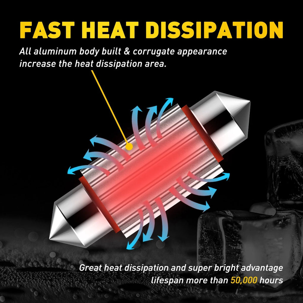 2/4/8X Canbus LED Car Interior Light Festoon C5W C10W 36mm White Side Wedge NEWA