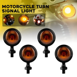 4X Vintage Motorcycle Indicators Amber Turn Signal Light Blinker Bullet Lamp 12V