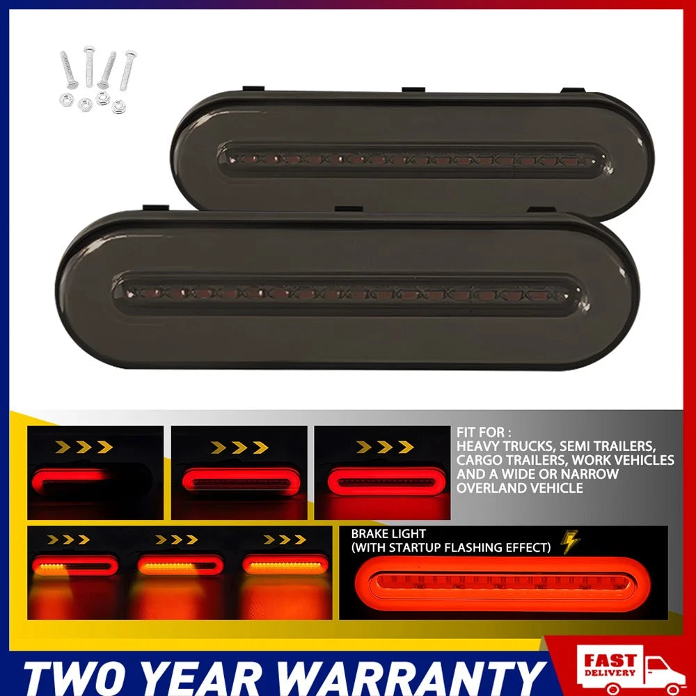 5" LEDs TRAILER TAIL LIGHT KIT 2x PLUG 4 CORE WIRE CARAVAN BOAT UTE Waterproof