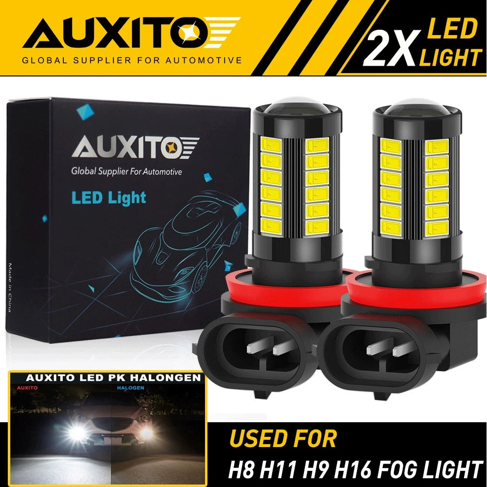 2-10x AUXITO LED Bulb Fog Light H8 H9 Fog H11 Light 6000K White High Power Lamps