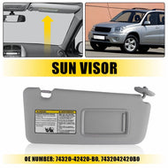 SUN VISOR RH RIGHT SIDE GRAY & EXTENDED PAD For TOYOTA RAV4 2004-05 REPLACEMENT