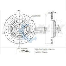 Load image into Gallery viewer, Rear Cross Drilled Brake Disc Rotors for Mercedes Benz ML250 ML350 W166 12-15