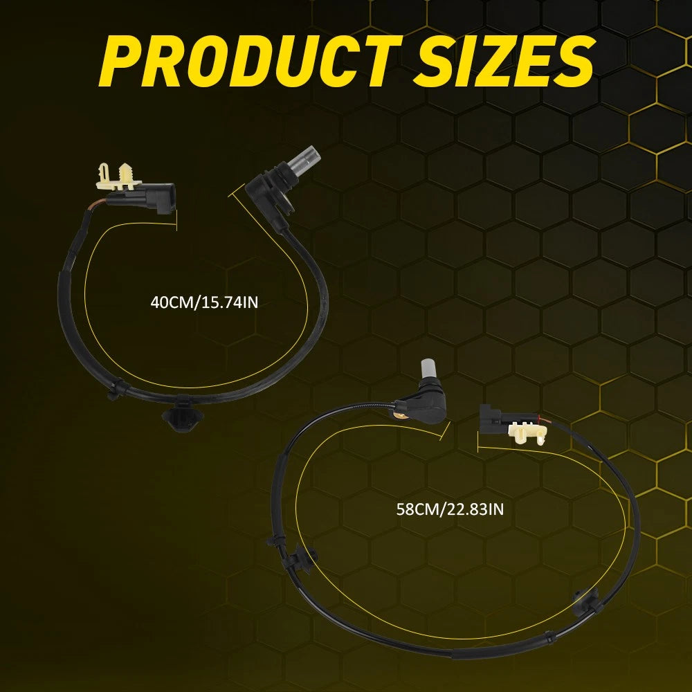 2x Rear ABS Wheel Speed Sensors 2-Pin for Ford Ranger PX 3.2L 2011-2022