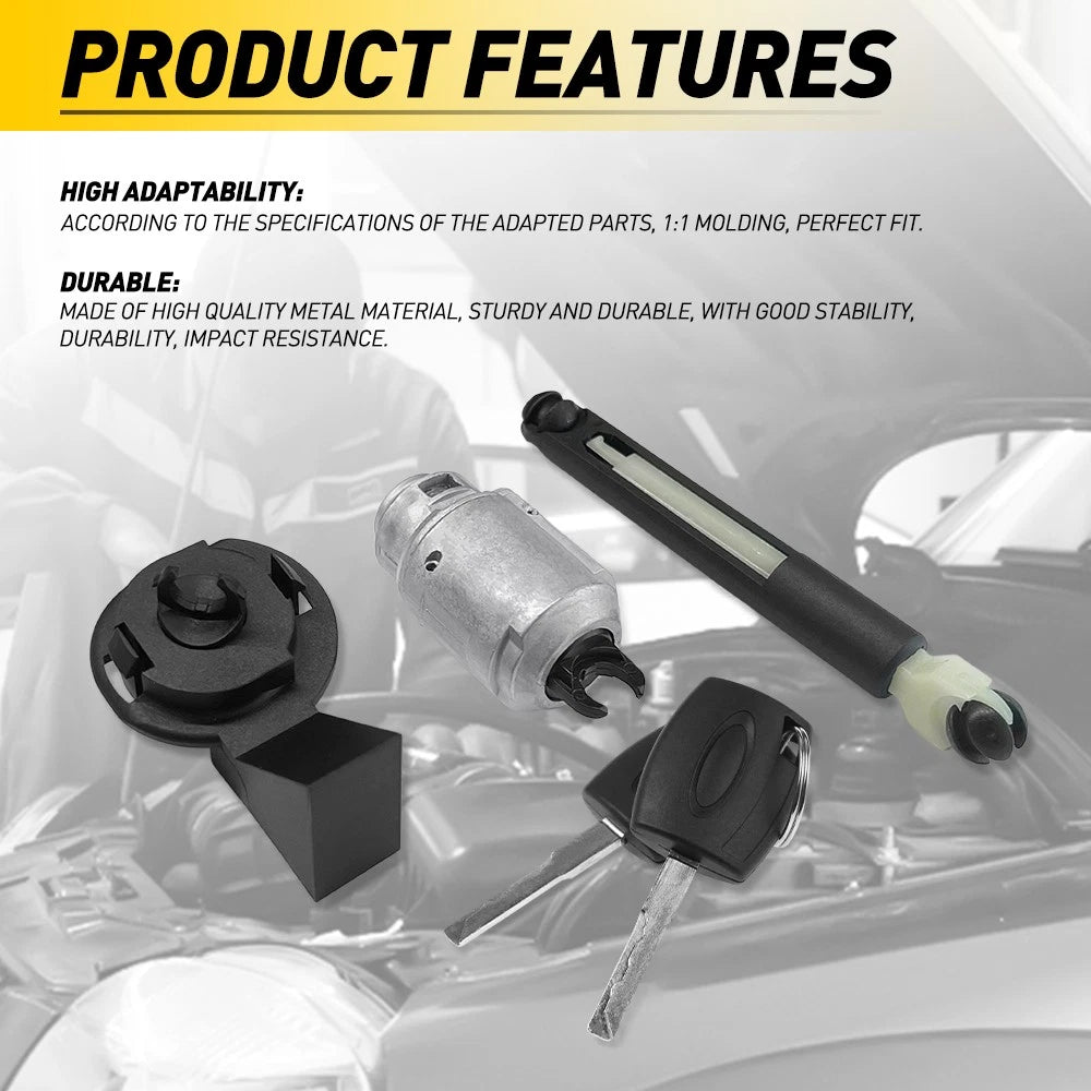 2 Keys Bonnet Release Lock Latch Set Repair Kit For 04-12 Ford Focus MK2 1343577