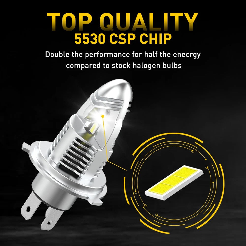 AUXITO Pair H4 Headlight Globe Light LED 6000K High Low Beam Bulbs Kit White