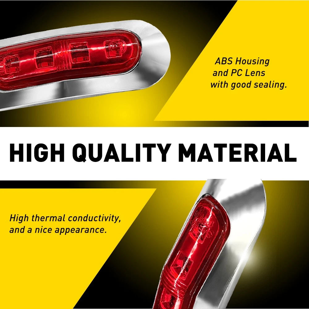 20X Red LED Clearance Lights Side Marker Lamp Trailer Truck Caravan Lorry IP67