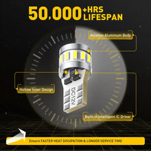Load image into Gallery viewer, AUXITO 10x T10 18-LED White Car Interior Light Parker Bulb Wedge Globe 6500K