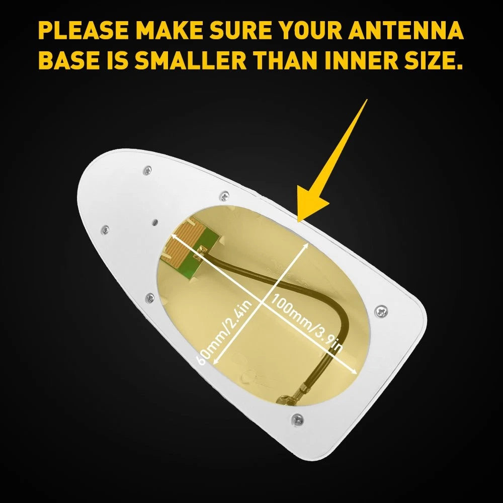 White Shark Fin Roof Antenna Aerial FM/AM Radio Signal Car Trim Universal Cover