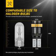 Load image into Gallery viewer, 2X T10 W5W LED Bulbs Turn Amber/Orange Globes Side Wedge Bulb Indicator Signal