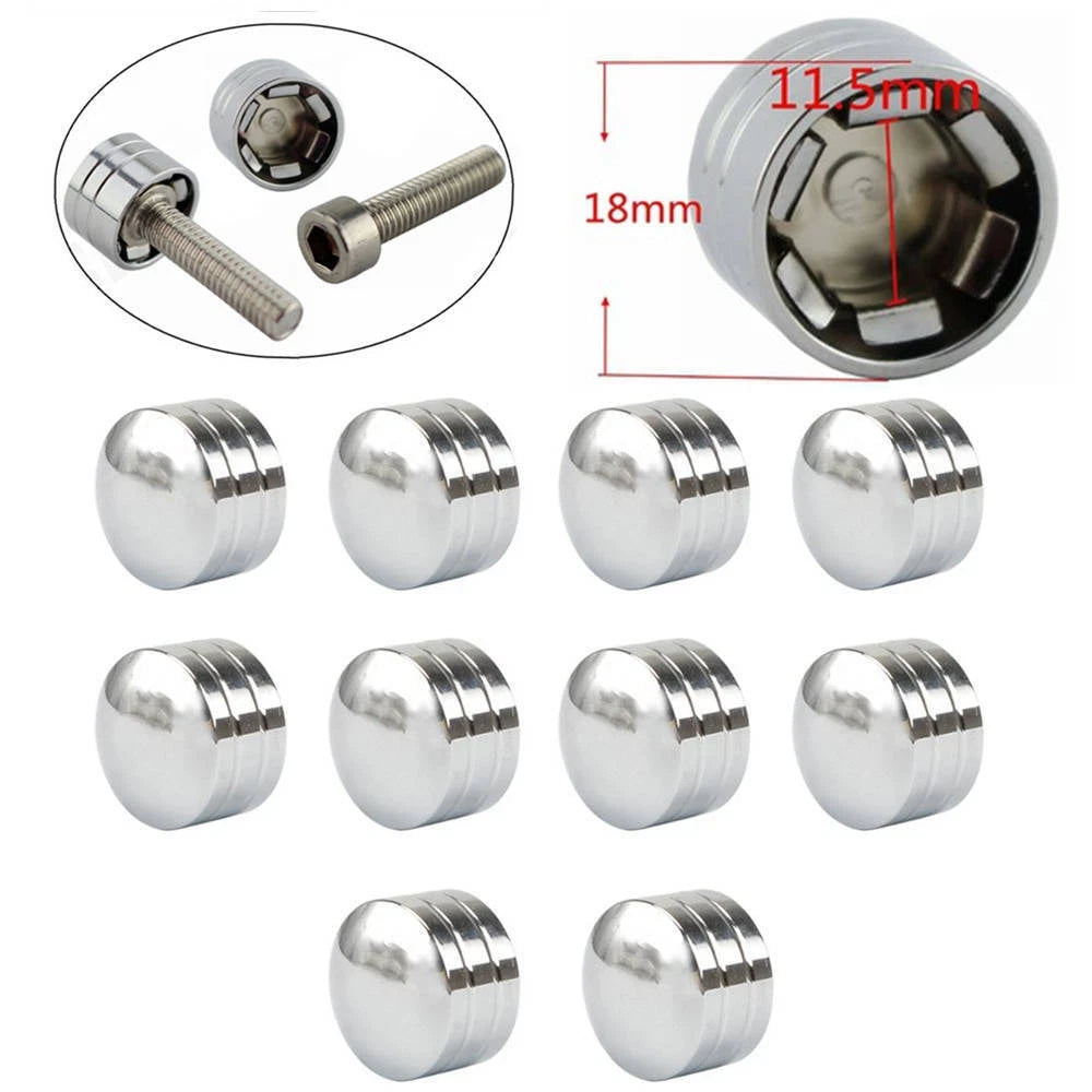 Chrome Motorcycle 11.5mm Inner Schrauben Bolt Topper Caps Cover For Harley XL883
