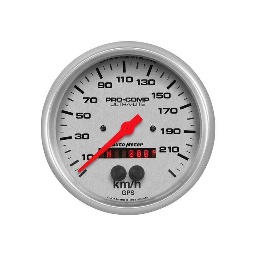 Autometer Ultra-Lite 5in Speedo Gauge 225KPH Internal GPS Antenna AU4481-M