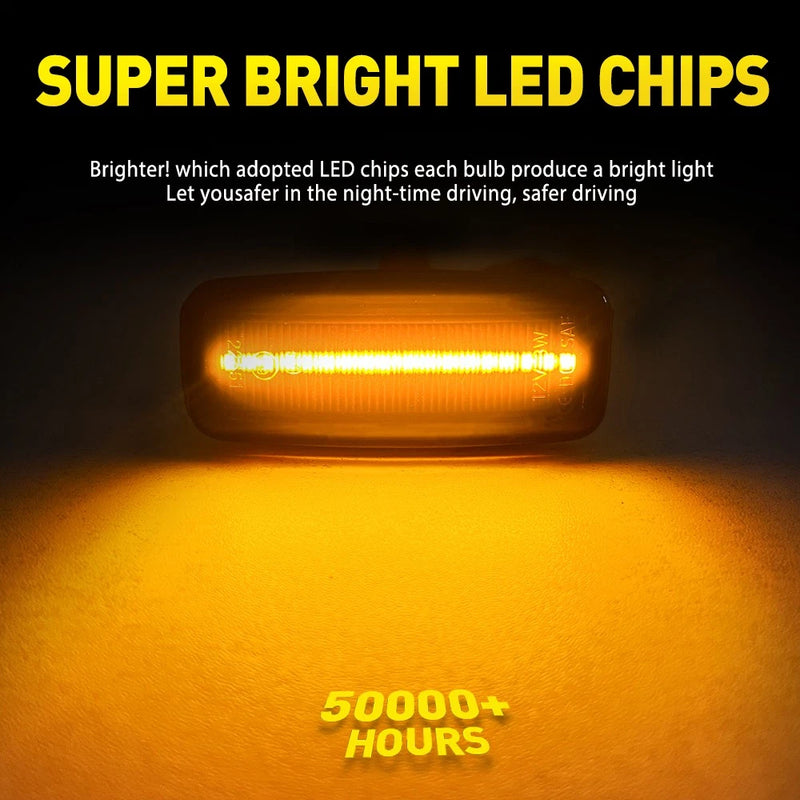 LED Sequential Side Marker Lights Smoked for Nissan & Infiniti 12V