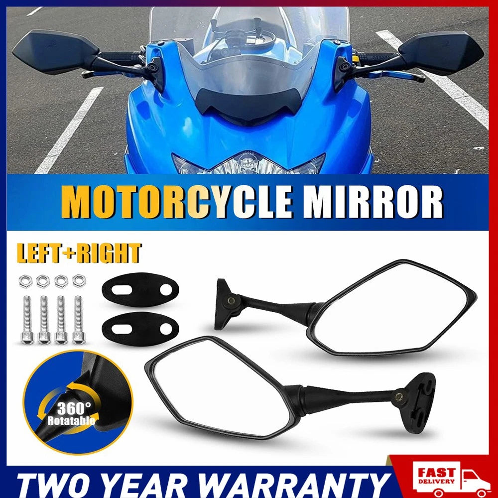 Fit HYOSUNG GT125R GT250 GT650R GT650S Honda CBR600 Rear View Side Mirrors Black