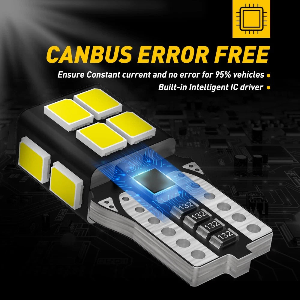 2x AUXITO T10 W5W LED Interior Number Wedge Light Globes Plate 6500K Error Free