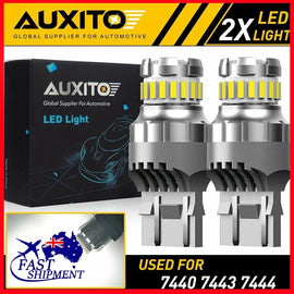 2X AUXITO T20 7443 7440 LED STOP BRAKE LIGHT BULBS TAIL GLOBE BRIGHT ERROR FREE.