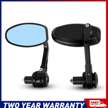 Load image into Gallery viewer, 7/8" Bar End Universal Black Motorcycle bike Rear Side View Mirrors Cafe Racer A