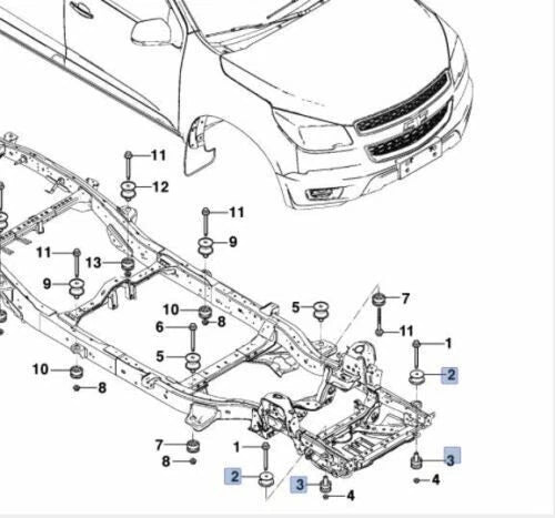 Front Body Mount Bush Kit Rubber Suitable For Holden Colorado RG Chassis Mount