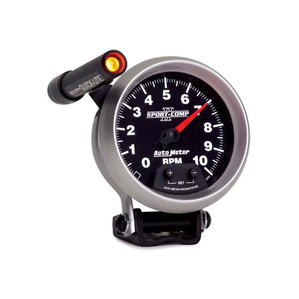 Autometer Sport-Comp II 3-3/4in Tacho Gauge 10,000rpm Pedestal w/Shift Lite A...