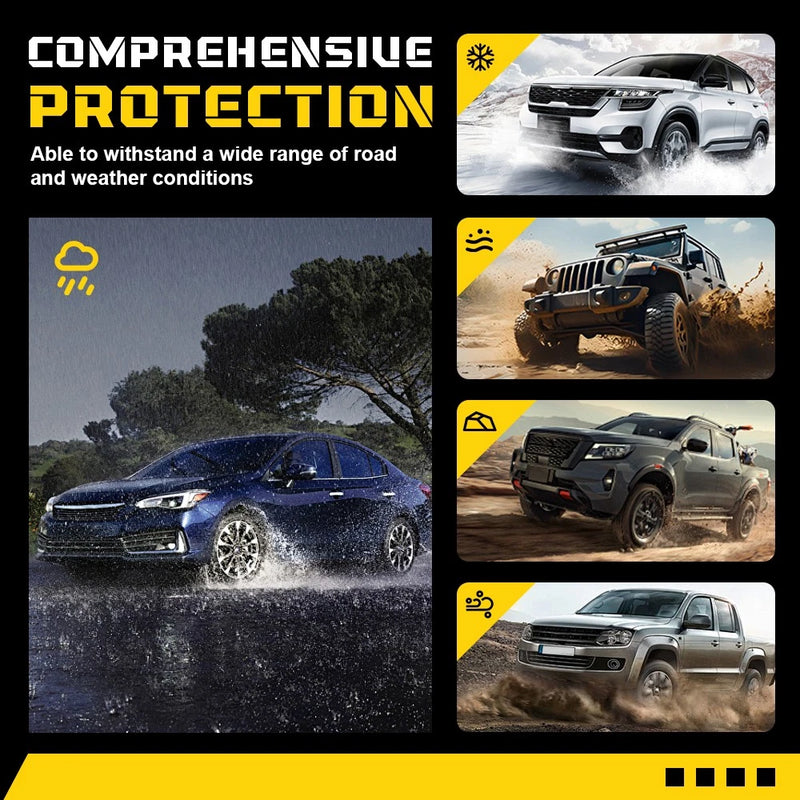 Universal Black PVC Mud Flaps 4pc Set Front & Rear Splash Guards