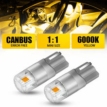 Load image into Gallery viewer, T10 LED Car Side Wedge Parker 6500K Light Bulbs Super Bright Amber 168 194 A