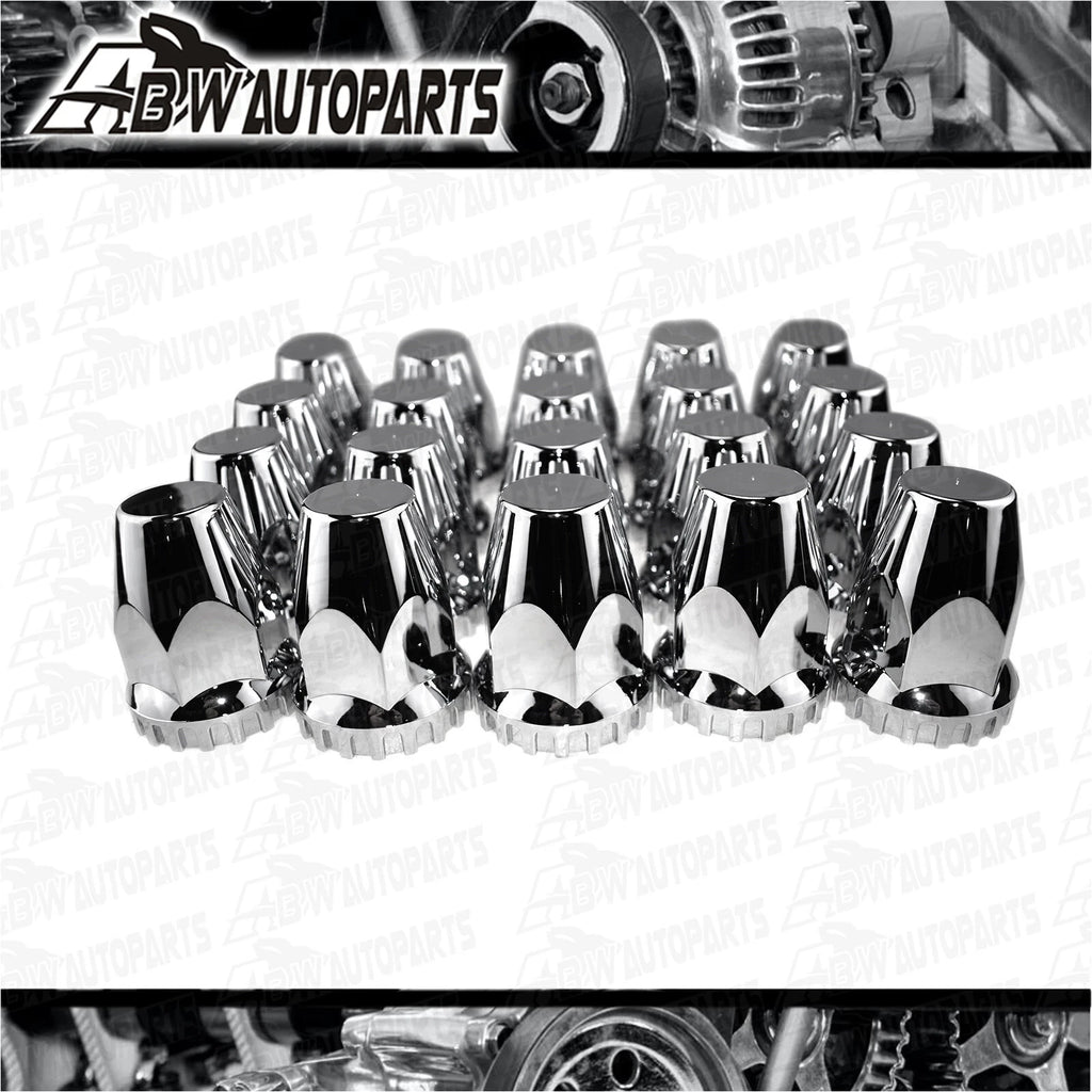 For Kenworth Freightliner Western Star Chromed Lug Nut Covers Screw On 32/33mm