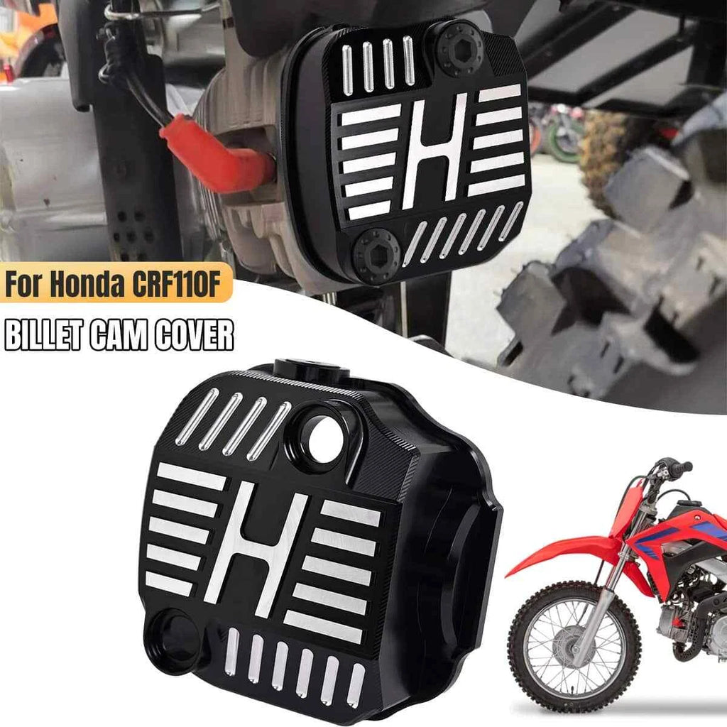 CNC Aluminum Cam Cover For Honda CRF110 2013-2024 14 15 16 17 18 Anodized Black
