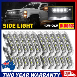 10-100X Universal LED Clearance Lights Side Marker White Lamp Trailer Caravan A