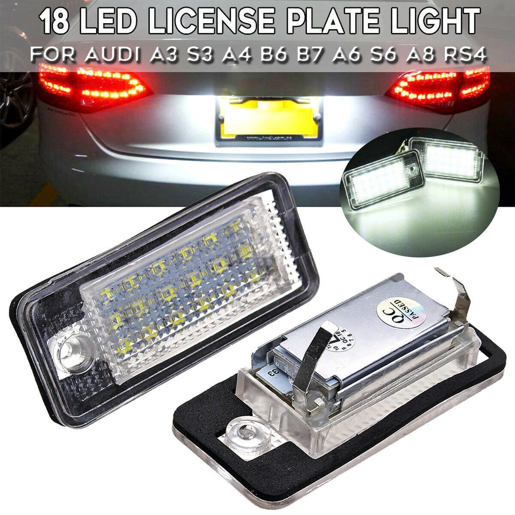 2Pcs LED License Plate Light Lamp For Audi A3 S3 A4 S4 A6 C6 A8 S8 Q7 RS4 RS6 ST