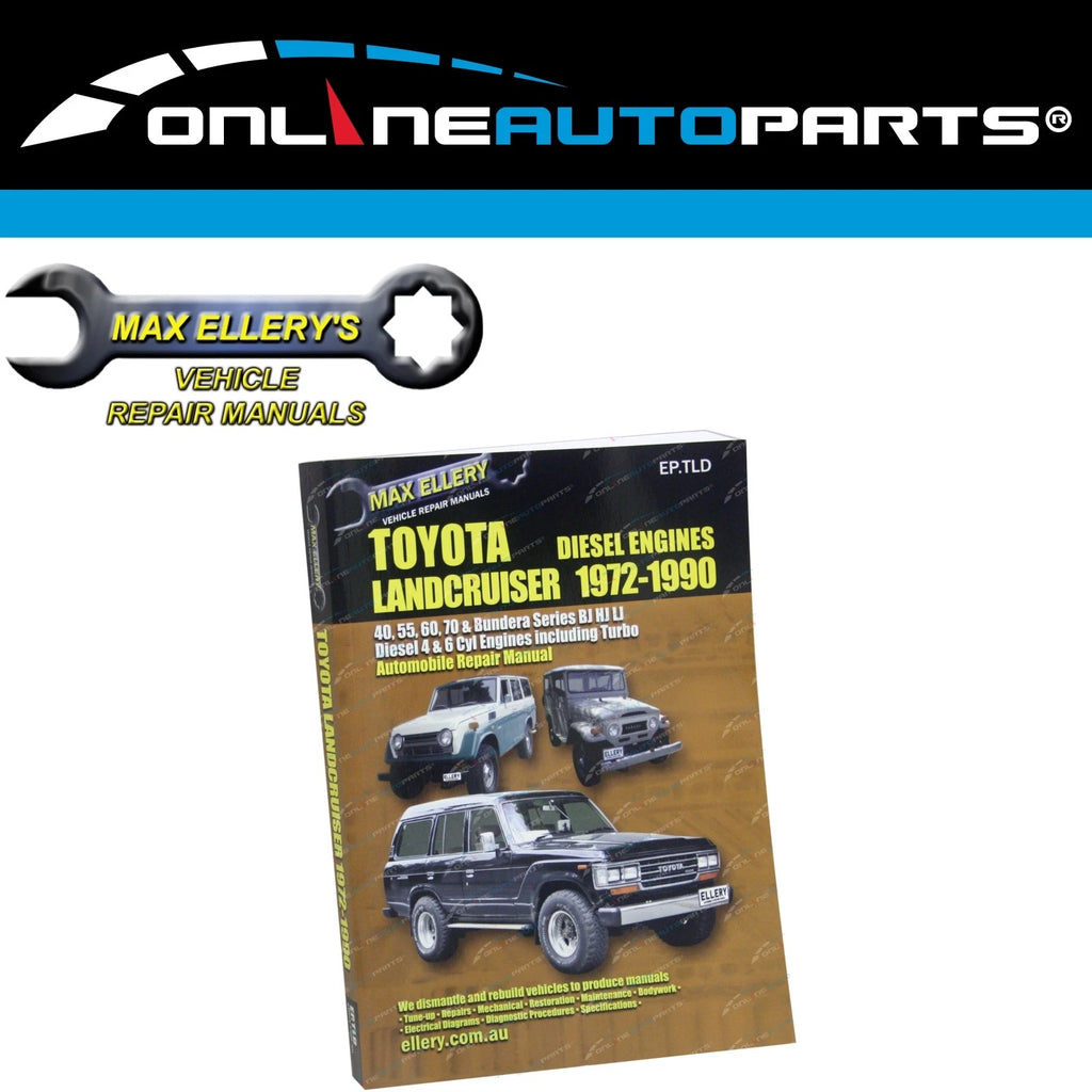 Diesel workshop repair manual book for Toyota LandCruiser 1972-1990 models