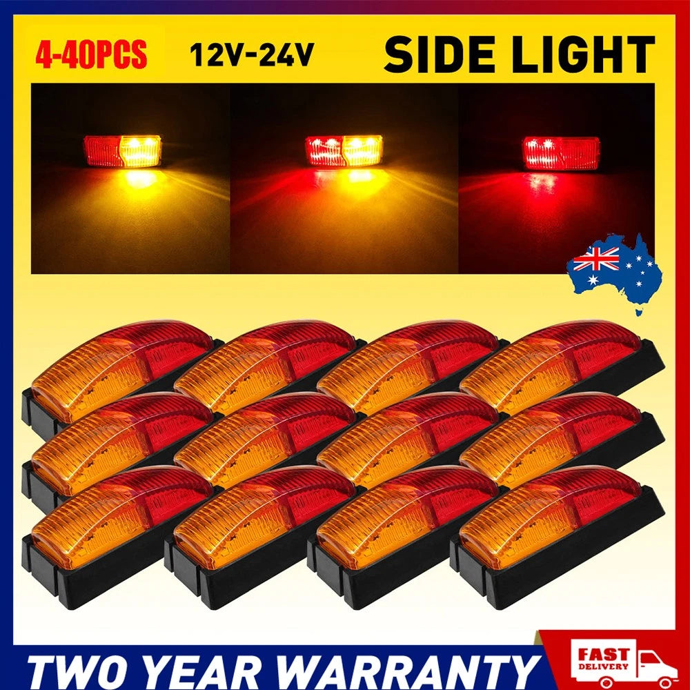 4-40X Red Amber 8 LED Clearance Lights Side Marker Lamp Trailer Truck Caravan A