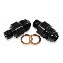 Load image into Gallery viewer, Aeroflow AF375-06BLK Trans Fitting -6 X 1/4 Black 1/4" Straight Npsm Fits Th400