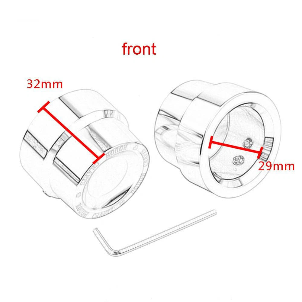 Chrome axle nut cover cap set for Harley Softail Dyna V Rod VRSCA
