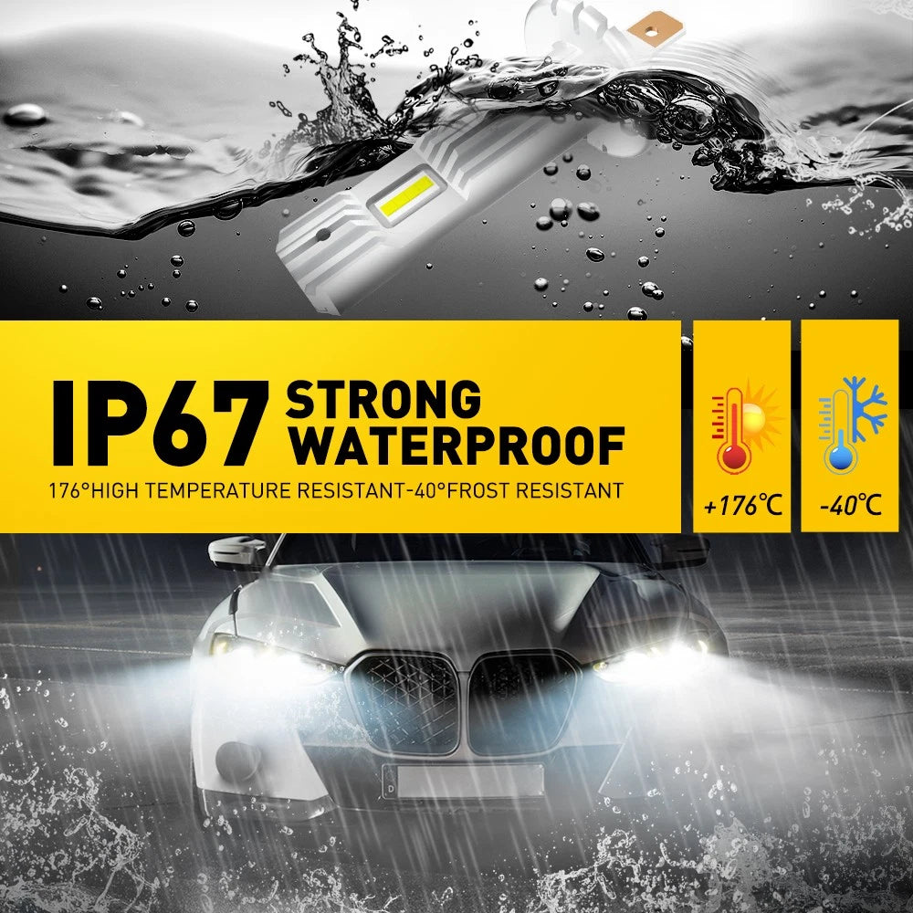 2x H1 H7 H3 Super Bright LED Headlight Bulbs Conversion Kit High Low Beam White.