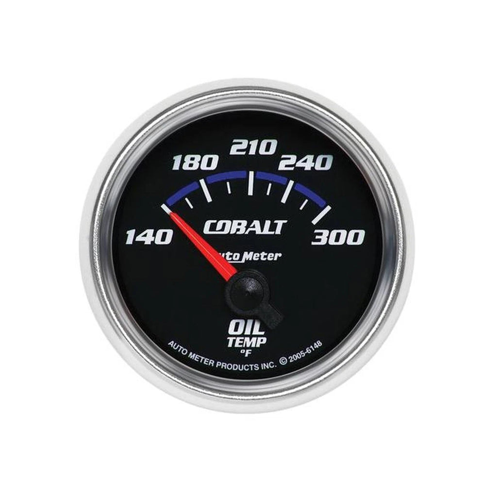Autometer Cobalt 2-1/16in Oil Temp Gauge 140-300F Short Sweep Electric AU6148