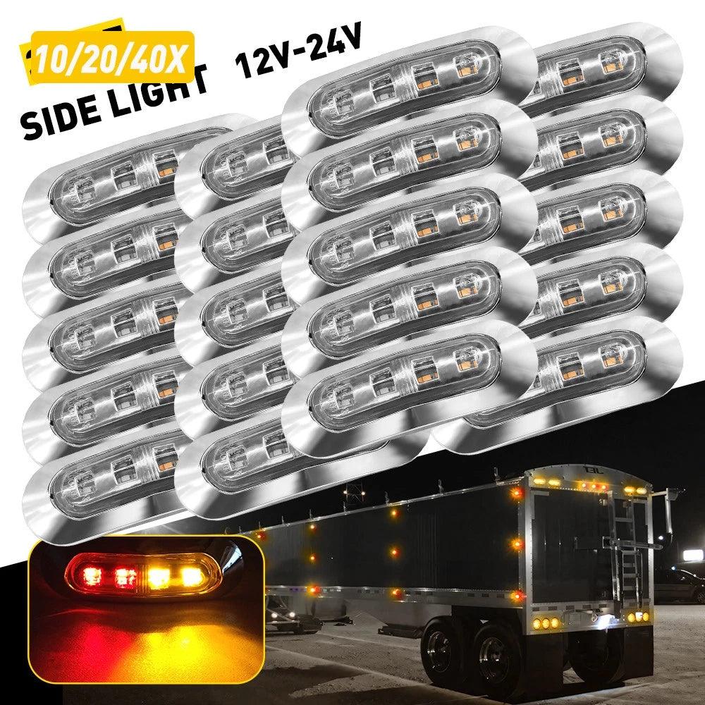10-30x Red Amber LED Clearance Lights Side Marker Trailer Truck Caravan Lorry