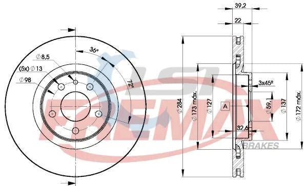 Fremax Front Disc Rotors for Alfa Romeo GTV 2.0 95-04