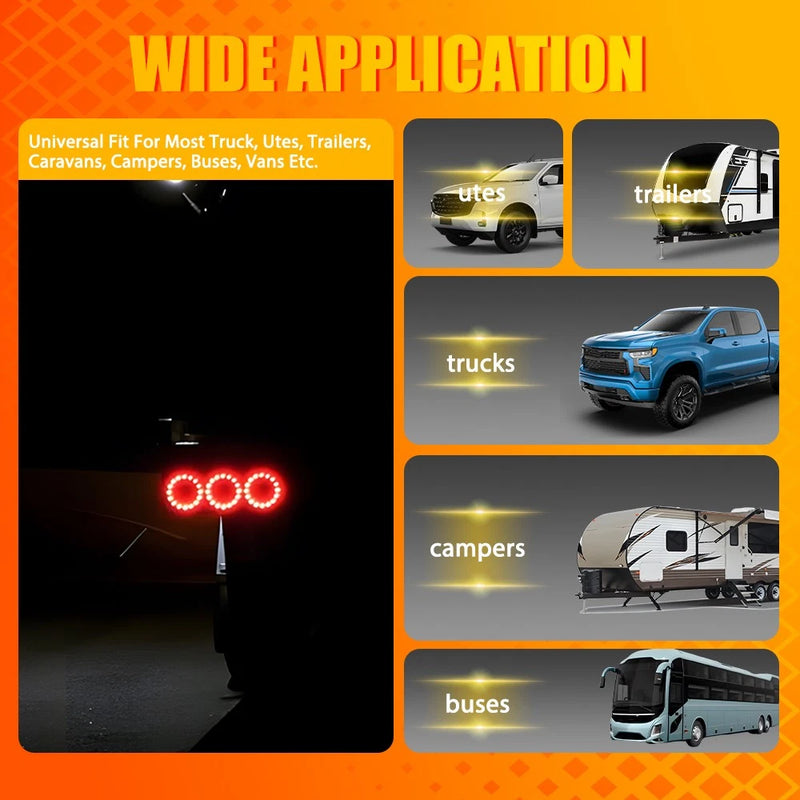 LED Combination Tail Lights Pair Stop Tail Indicator Reverse 12-24V IP68