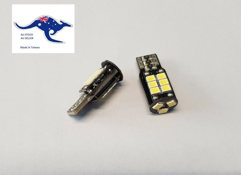 T10 W2.1X9.5D Wedge LED Interior License Park Light Blub Globe 3W 12V 6500K 2pc