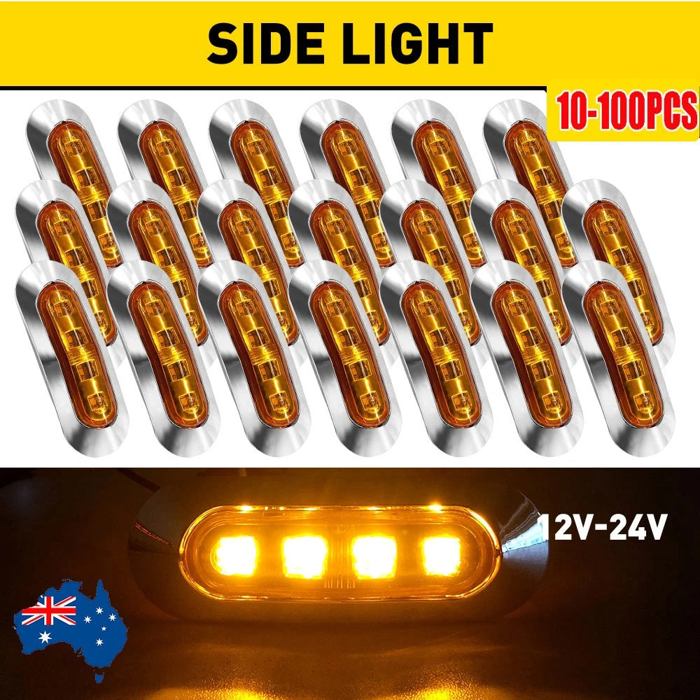 Amber LED clearance side marker lights for trailer, truck or RV, bulk 10–100 pack