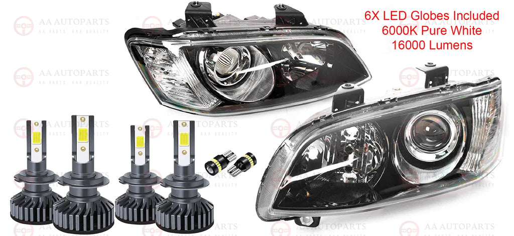 Projector Headlights Pair + Full LED Globes Holden Commodore VE Series 2 SSV