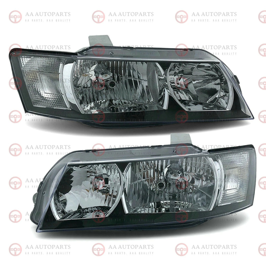 Replacement Black Headlights Pair For Holden Commodore VZ SS SV6 New
