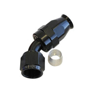 45° -4AN PTFE Hose End Fitting Black Full Swivel AF202-04DBLK