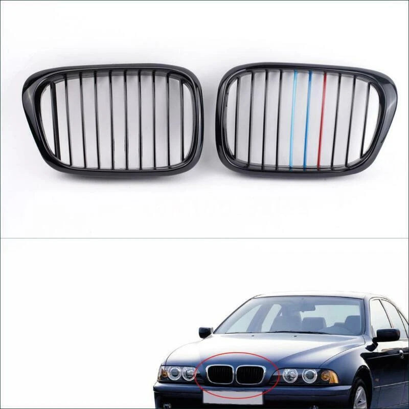 Gloss Black M-color Kidney Grille Grill For BMW E39 5 Series E39 M5 1997-2003 ST