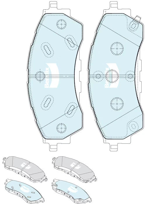 Front Bendix 4WD Brake Pads for Ford Everest UB, Ranger PY, Ranger Raptor PY DB2